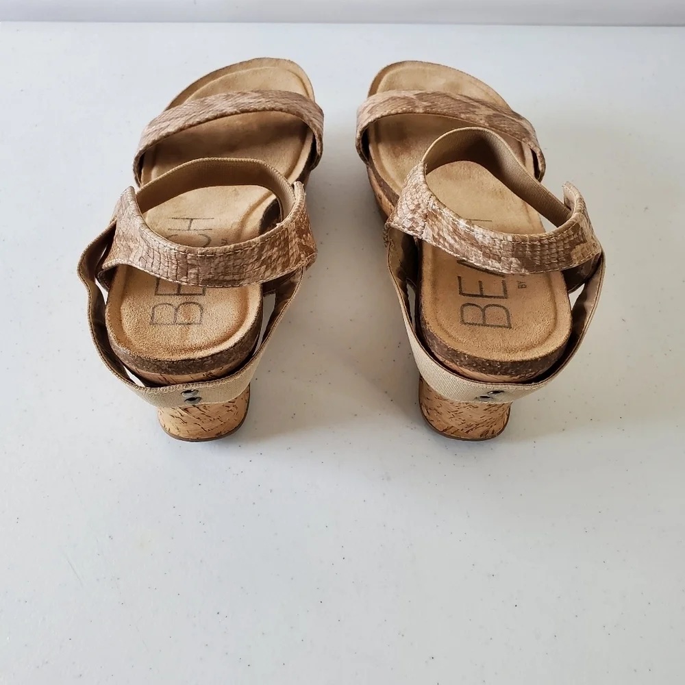 Beach by Matisse Point Break Platform Wedge Sandal Size 10 Snake Print Chunky